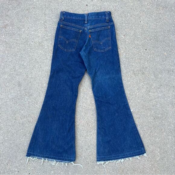 Vintage 1977 Levi’s 784-0917 Student Big Bell Flare Orange Tab Jeans 25x27 - Picture 1 of 16